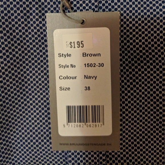 NWT Bruun & Stengade Slim Fit Dress Shirt size 38 - Picture 2 of 3